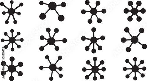 Molecular structure symbols on white background pattern design