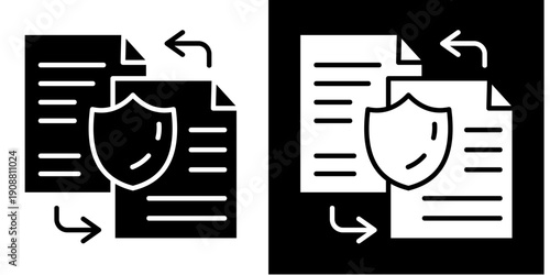 Data Protection Document  Icon Set White Glyph Style Collection
