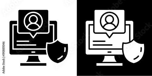 Gdpr User Data Protection  Icon Set White Glyph Style Collection
