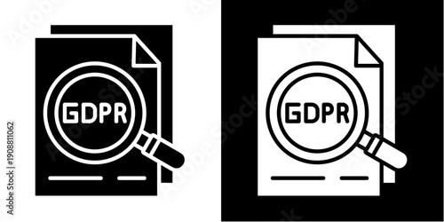 Gdpr File  Icon Set White Glyph Style Collection
