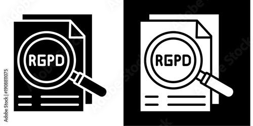 Rgpd Document  Icon Set White Glyph Style Collection
