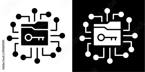 Gdpr Digital Network  Icon Set White Glyph Style Collection
