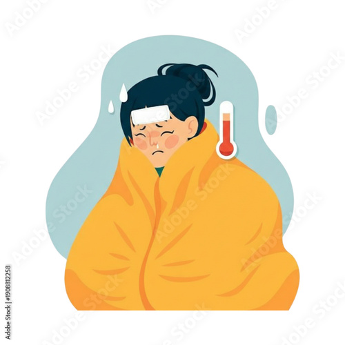 The girl has a fever