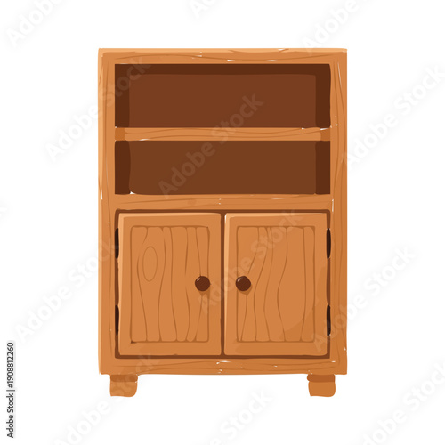 Wooden Cabinet Furniture Cartoon Illustration