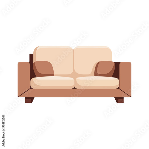 Comfortable two-seater sofa vector illustration furniture
