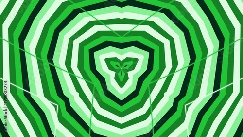 Wallpaper Mural Abstract Green Geometric Kaleidoscope Pattern with Radial Symmetry Torontodigital.ca