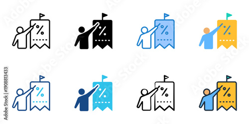 Tax Workshops icons set multiple style collection. Editable stroke 
