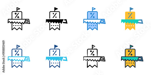 Tax Breaks icons set multiple style collection. Editable stroke 
