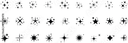 Sparkle Starburst Icons Set vector illustration