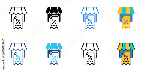 Small Business Tax icons set multiple style collection. Editable stroke 
