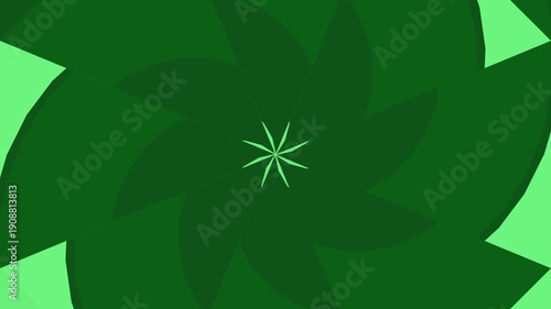 Wallpaper Mural Abstract Green Kaleidoscopic Flower Pattern Animation Torontodigital.ca