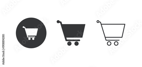 Shopping cart icon. Multi series icon. Perfect pixel isolated on white background. Vector illustration