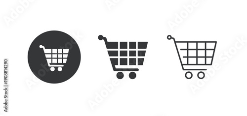Shopping cart icon. Multi series icon. Perfect pixel isolated on white background. Vector illustration