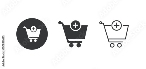 Shopping cart icon. Multi series icon. Perfect pixel isolated on white background. Vector illustration