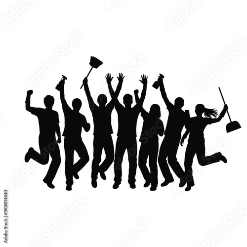 Diverse Group of People Jumping for Joy.