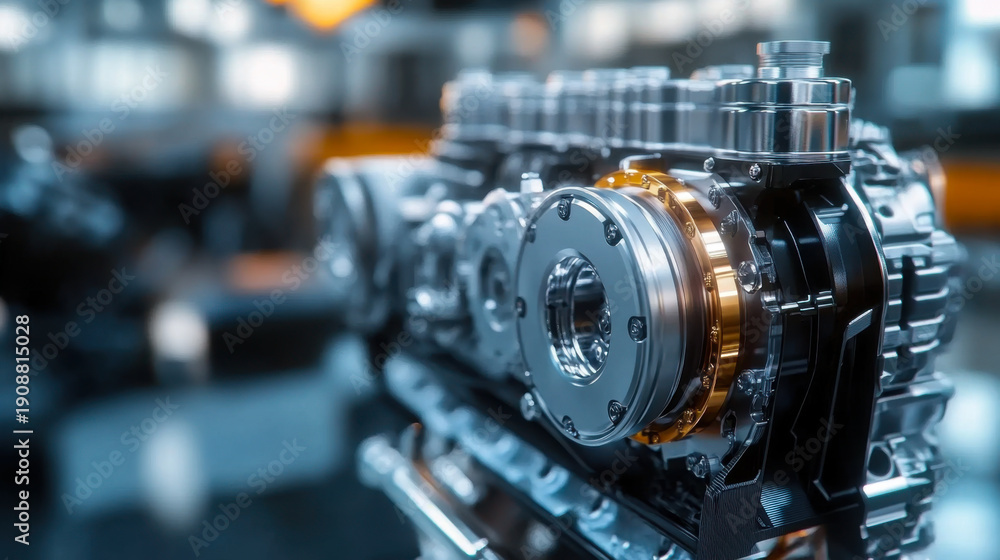 Obraz premium Automobile car gearbox with toothed wheels.