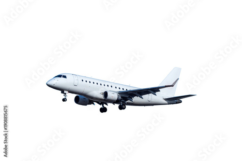 Wallpaper Mural Commercial Airplane Flying Above Clouds in Blue Sky On White background Torontodigital.ca