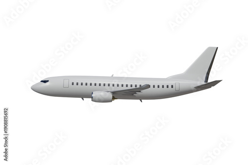 Wallpaper Mural Commercial Airplane Flying Above Clouds in Blue Sky On White background Torontodigital.ca