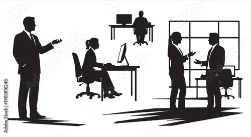 Professional Business Team in Formal Attire – Corporate Leadership and Collaboration Success Concept