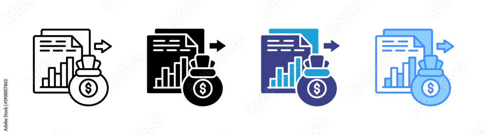 Obraz premium Expenses icon set multiple style collection