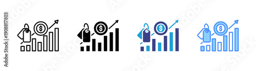 Inflation icon set multiple style collection