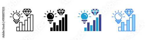 Business Value icon set multiple style collection