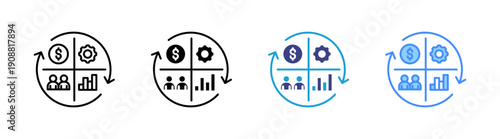 Scorecard icon set multiple style collection