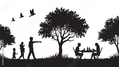 silhouettes of people working group of Happy people 
