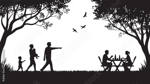 silhouettes of people working group of Happy people 
