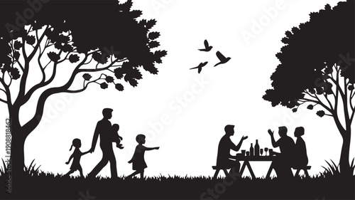 silhouettes of people working group of Happy people 
