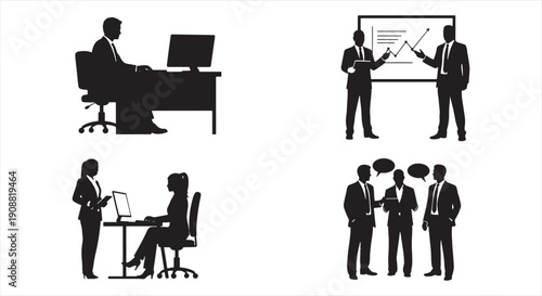 Business Professional Office Interaction – Corporate Teamwork, Leadership, and Career Development Concept