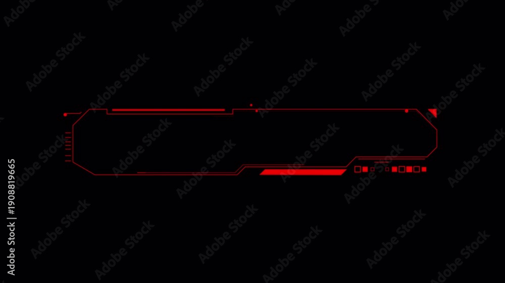 Hud mark line animation 4K alpha channel red futuristic tech rectangle ...