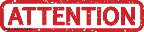 ATTENTIONのスタンプ風アイコン｜注意・警告を強調する赤いラベルデザイン ATTENTION Stamp Style Icon / Warning Label Design
