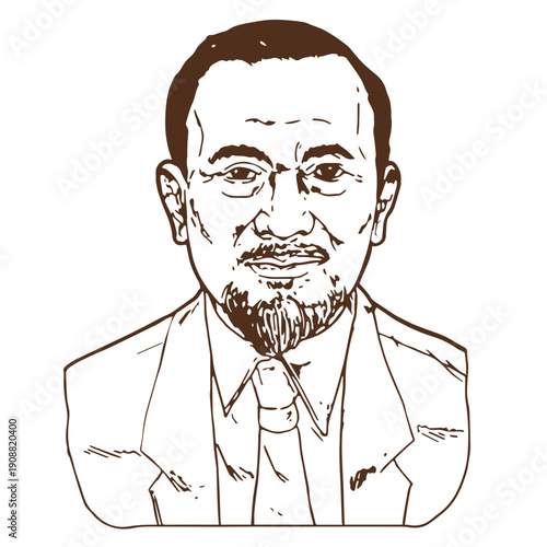 Intellectual Man Vintage Portrait Illustration