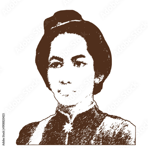 Vintage Woman Historical Portrait Illustration