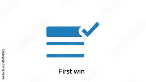 Photos Blue checklist icon with checkmark and text.