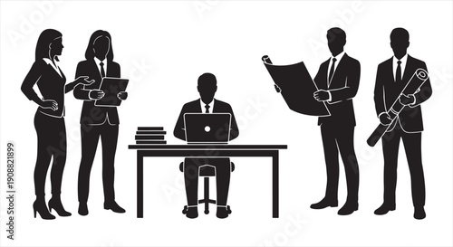 Professional Business Team in Formal Attire – Corporate Leadership and Collaboration Success Concept