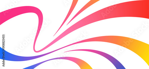 Abstract Wave Background with Flowing Colorful Ribbons. Dynamic Gradient Lines Creating Modern Fluid Motion Design with Vibrant Rainbow Curves and Geometric Shapes. 