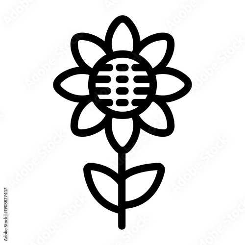 sunflower Line Icon