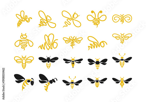 Bee Logo Element 