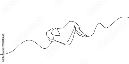 Continuous line drawing of fresh chicken wings for cooking. single line vector illustration Editable stroke.