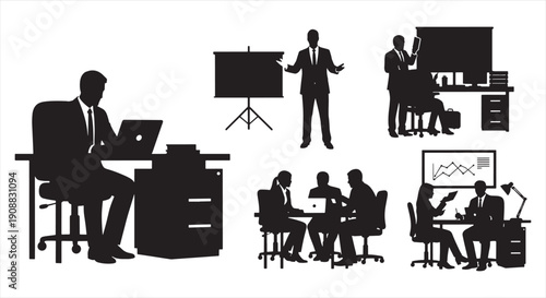 Business Professional Office Interaction – Corporate Teamwork, Leadership, and Career Development Concept