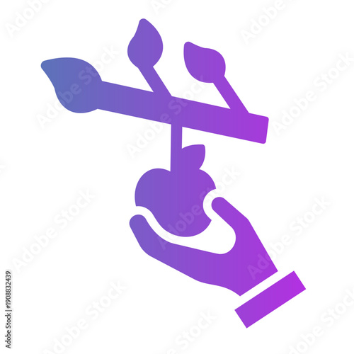 apple picking Line Gradient Icon