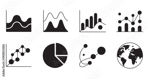 Complex data visualization and wave charts for scientific research and geographic analytics
