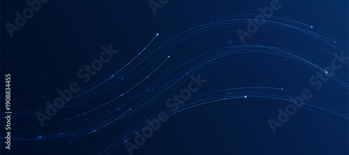 Blue Fiber Optic Light Lines Technology Background