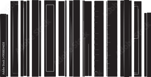 Close-up of a black and white barcode scanner