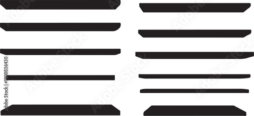 Black horizontal lines on white background abstract design element