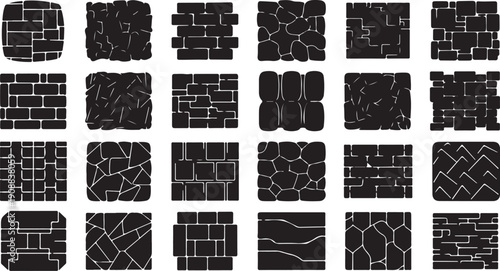 Collection of various black and white texture backgrounds samples