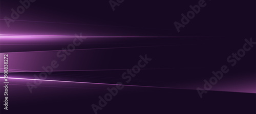 Purple Luxury Neon Lines Abstract On Dark Background