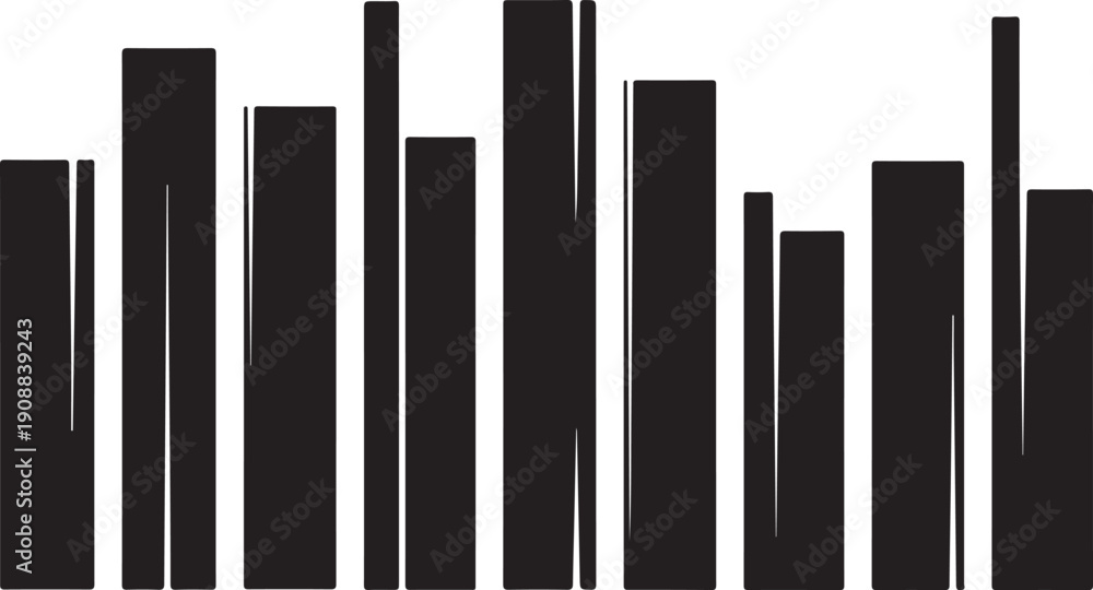 Fototapeta premium Black bars on white background graphic design element